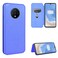 Case cover For OnePlus 7T Carbon Fiber Texture Horizontal Flip TPU + PC + PU Leather Case with Card Slot(Blue)