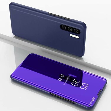 Case cover For OnePlus Nord Plus Plated Mirror Horizontal Flip Leather Case with Holder(Purple Blue)