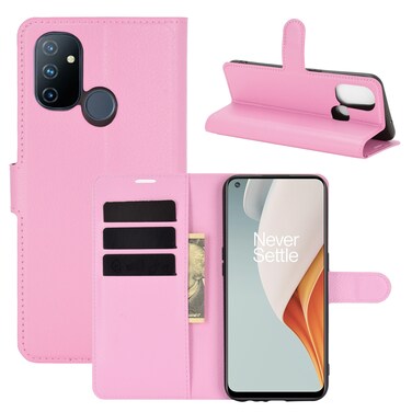 Case cover For OnePlus Nord N100 Litchi Texture Horizontal Flip Protective Case with Holder &amp; Card Slots &amp; Wallet(Pink)