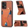 Case cover For Oneplus Nord CE 2 Lite 5G Carbon Fiber Wallet Flip Card K-shaped Holder Phone Case(Brown)