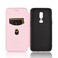 Case cover For OnePlus 6 Carbon Fiber Texture Horizontal Flip TPU + PC + PU Leather Case with Card Slot(Pink)