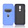 Case cover For OnePlus 6 Carbon Fiber Texture Horizontal Flip TPU + PC + PU Leather Case with Card Slot(Blue)