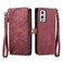 Case cover For OnePlus Nord N200 5G Geometric Zipper Wallet Side Buckle Leather Phone Case(Red)
