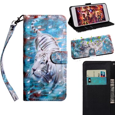 Case cover For OnePlus 7 Pro / 7T Pro 3D Painting Pattern Coloured Drawing Horizontal Flip TPU + PU Leather Case with Holder &amp; Card Slots &amp; Wallet(Tiger)