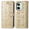 Case cover For OnePlus Nord 3 Cat and Dog Embossed Leather Phone Case(Gold)