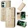 Case cover For OnePlus Nord 3 Cat and Dog Embossed Leather Phone Case(Gold)