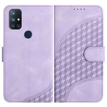 Case cover For OnePlus Nord N10 5G YX0060 Elephant Head Embossed Phone Leather Case with Lanyard(Light Purple)