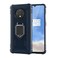 Case cover For OnePlus 7T Carbon Fiber Protective Case with 360 Degree Rotating Ring Holder(Blue)