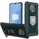 Case cover For OnePlus 7T Carbon Fiber Protective Case with 360 Degree Rotating Ring Holder(Green)