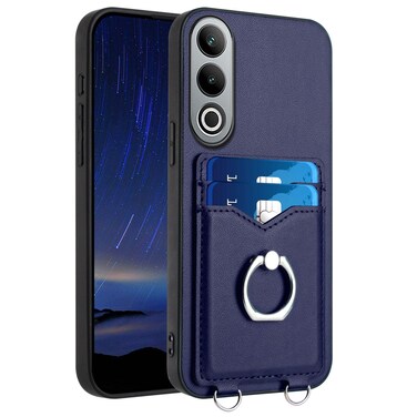 Case cover For OnePlus Nord CE4 / OPPO K12 5G R20 Ring Card Holder Phone Case(Blue)