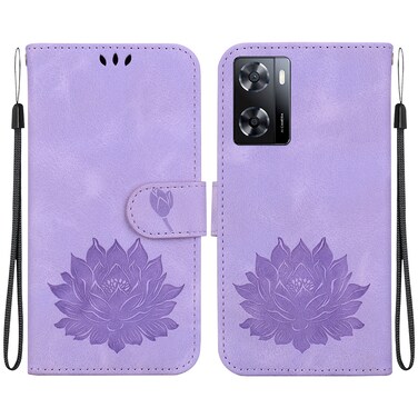 Case cover For OnePlus Nord N20 SE Lotus Embossed Leather Phone Case(Purple)
