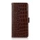 Case cover For OnePlus Nord 3 / Ace 2V Crocodile Top Layer Cowhide Leather Phone Case(Brown)