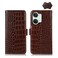 Case cover For OnePlus Nord 3 / Ace 2V Crocodile Top Layer Cowhide Leather Phone Case(Brown)