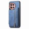 Case cover For OnePlus Ace 3 5G / 12R 5G Retro MagSafe Zipper Wallet Card Bag Back Phone Case(Blue)