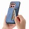 Case cover For OnePlus Ace 3 5G / 12R 5G Retro MagSafe Zipper Wallet Card Bag Back Phone Case(Blue)