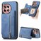 Case cover For OnePlus Ace 3 5G / 12R 5G Retro MagSafe Zipper Wallet Card Bag Back Phone Case(Blue)