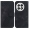 Case cover For OnePlus 13 Seven-shaped Embossed Leather Phone Case(Black)