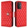 Case cover For OnePlus Nord N20 5G Rhombic Texture Flip Leather Phone Case with Lanyard(Red)