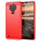 Case cover For Nokia 1.4 Brushed Texture Carbon Fiber TPU Phone Case(Red)