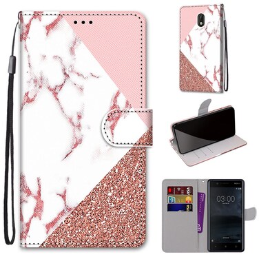 Case cover For Nokia 3 Coloured Drawing Cross Texture Horizontal Flip PU Leather Case with Holder &amp; Card Slots &amp; Wallet &amp; Lanyard(Powder Stone Texture)