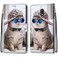 Case cover For Nokia 3 Coloured Drawing Cross Texture Horizontal Flip PU Leather Case with Holder &amp; Card Slots &amp; Wallet &amp; Lanyard(Slant Hat Blue Mirror Cat)