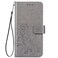 Case cover For Nokia 5.4 Four-leaf Clasp Embossed Buckle Mobile Phone Protection Leather Case with Lanyard &amp; Card Slot &amp; Wallet &amp; Bracket Function(Gray)
