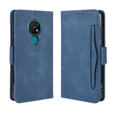 Case cover For Nokia 7.2 / 6.2 Wallet Style Skin Feel Calf Pattern Leather Case ，with Separate Card Slot(Blue)