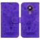 Case cover For Nokia 3.4 Butterfly Rose Embossed Leather Phone Case(Purple)