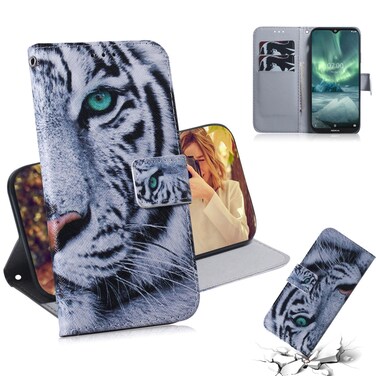 Case cover For Nokia 7.2 Coloured Drawing Pattern Horizontal Flip PU Leather Case with Holder &amp; Card Slots &amp; Wallet(Tiger)