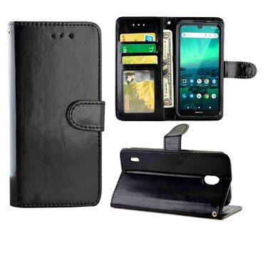 Case cover For Nokia 1.3 Crazy Horse Texture Leather Horizontal Flip Protective Case with Holder &amp; Card Slots &amp; Wallet &amp; Photo Frame(Black)