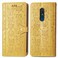 Case cover For Nokia C3 Cute Cat and Dog Embossed Flip Leather Phone Case(Yellow)