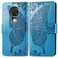 Case cover For Nokia 6.2 / 7.2 Butterfly Love Flower Embossed Horizontal Flip Leather Case with Bracket Lanyard Card Slot Wallet(Blue)