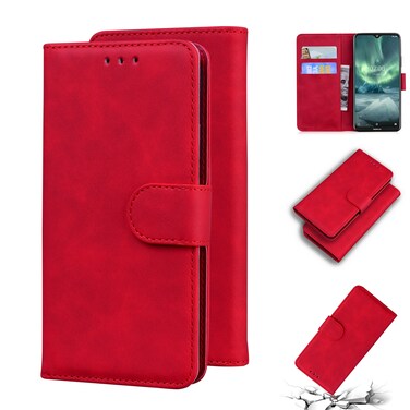 Case cover For Nokia 6.2 / 7.2 Skin Feel Pure Color Flip Leather Phone Case(Red)