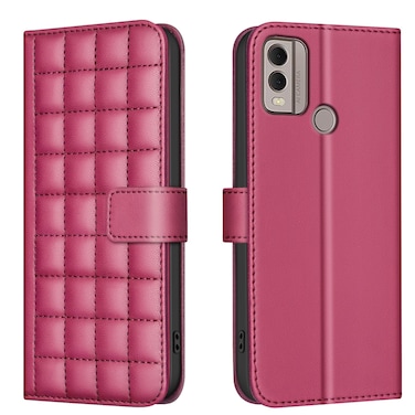 Case cove For Nokia C22 Square Texture Leather Phone Case(Red)