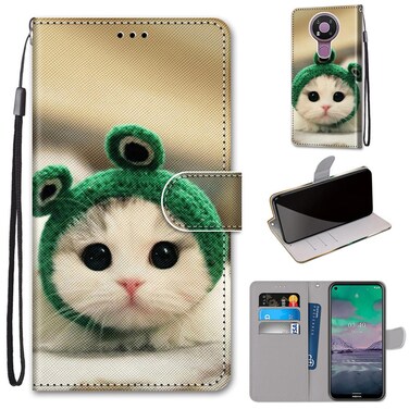Case cove For Nokia 3.4 Coloured Drawing Cross Texture Horizontal Flip PU Leather Case with Holder &amp; Card Slots &amp; Wallet &amp; Lanyard(Frog Kitten)