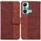 Case cover For Infinix Hot 12 Pro Geometric Embossed Flip Leather Phone Case(Brown)