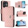 Case cover For Infinix Smart 8 Rhombic Texture Flip Leather Phone Case with Lanyard(Coral Pink)