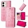 Case cover For Infinix Smart 9 Cat and Dog Embossed Leather Phone Case(Pink)