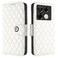Case cover For Infinix Note 40 Pro 5G X6851 Rhombic Texture Flip Leather Phone Case with Lanyard(White)