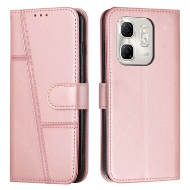 Case cover For Infinix Hot 50i Stitching Calf Texture Buckle Leather Phone Case(Pink)