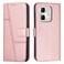 Case cover For Infinix Hot 50i Stitching Calf Texture Buckle Leather Phone Case(Pink)