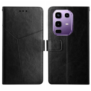 Case cover For Infinix Note 50 Pro 4G / Note 50 4G Y-shaped Pattern Flip Leather Phone Case(Black)