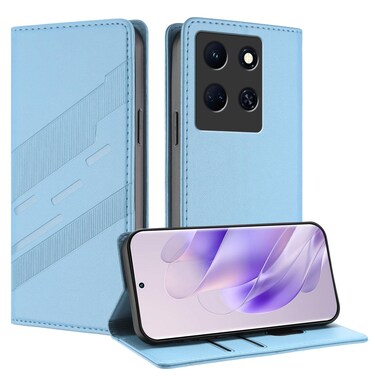 Case cover For Infinix Note 30 5G Embossed Multi-functional Wallet Retro Leather Phone Case(Light Blue)