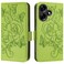 Case cover For Infinix Hot 30i Embossed Rose RFID Anti-theft Leather Phone Case(Green)