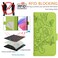 Case cover For Infinix Hot 30i Embossed Rose RFID Anti-theft Leather Phone Case(Green)