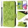 Case cover For Infinix Hot 30i Embossed Rose RFID Anti-theft Leather Phone Case(Green)