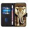 Case cover For Infinix Hot 30i Elephant Head Embossed Phone Leather Case with Lanyard(Black)