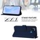 Case cover For Infinix Smart 5 Skin Feel Solid Color Leather Phone Case with Lanyard(Navy Blue)