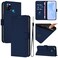 Case cover For Infinix Smart 5 Skin Feel Solid Color Leather Phone Case with Lanyard(Navy Blue)