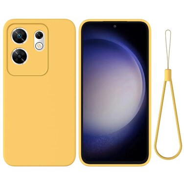 Case cover For Infinix Zero 30 4G Solid Color Liquid Silicone Dropproof Full Coverage Phone Case(Yellow)